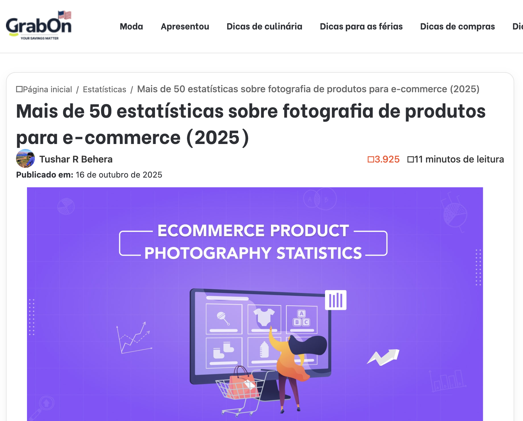 Produtos com fotos de alta qualidade têm ≈ 33 % mais chance de conversão comparados a imagens de baixa qualidade.